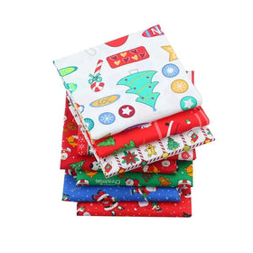 8 Pieces Christmas Twill Cotton Fabric Multi-Color Eco-Friendly Skin-Friendly Smooth Durable Quilting Patchwork Bundles Home