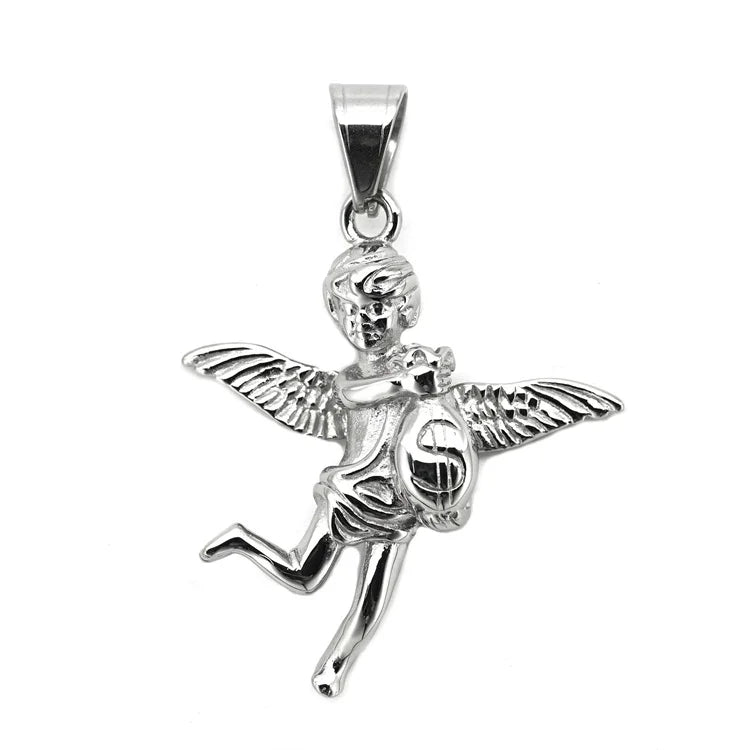 Wholesale Stainless Steel Pendant Gold Plated Angel Pendant Jewelry