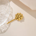 Dazan New HOT INS 18k Gold Plated Stainless Steel High End Vintage Dainty Dandelion Teardrop Hair Clip Lady Hair Accessories