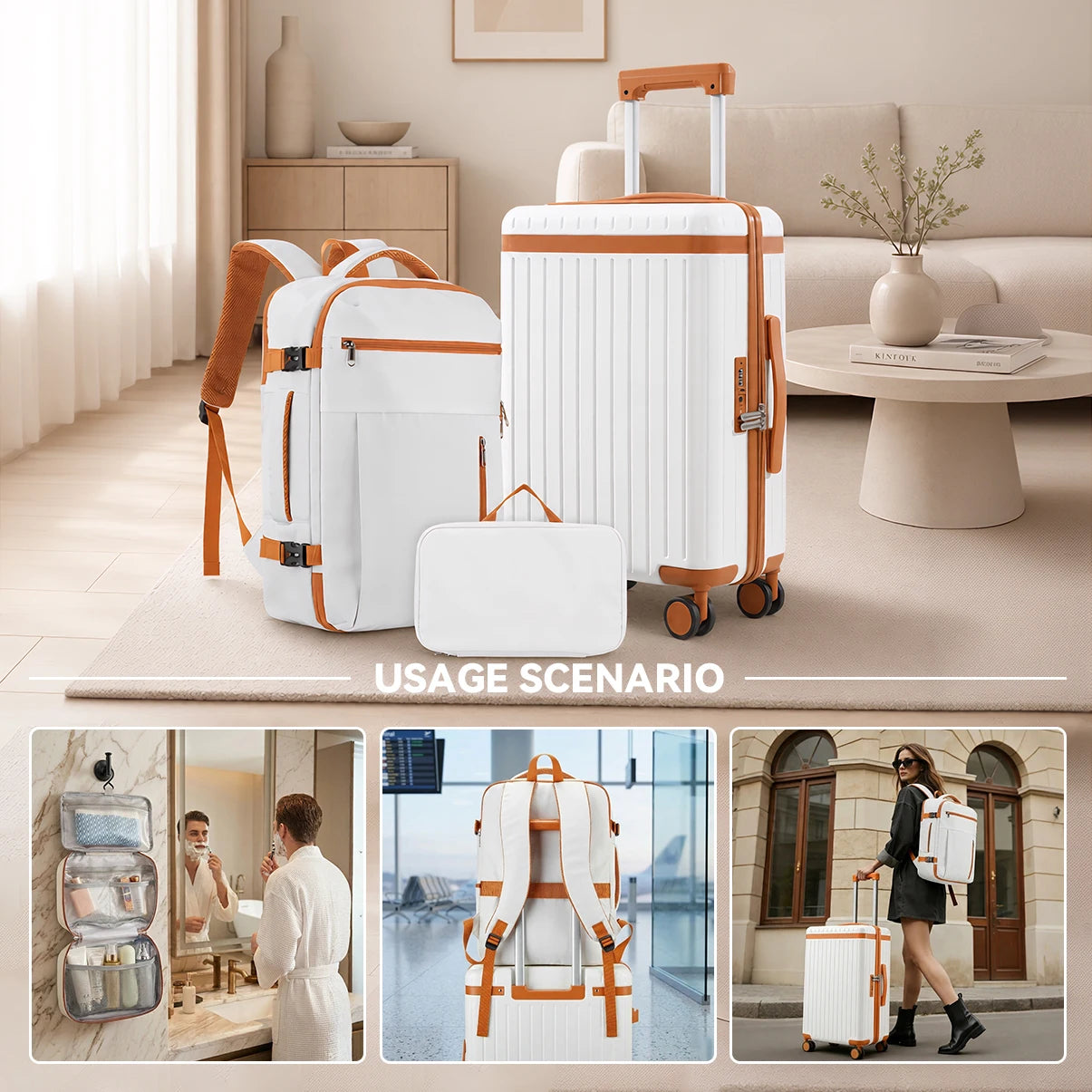US Warehouse Lightweight 3 Pieces Business Travel Suitcase Luggage Set High Quality Hard Shell Trolley Suitcase Luggage Set of 3