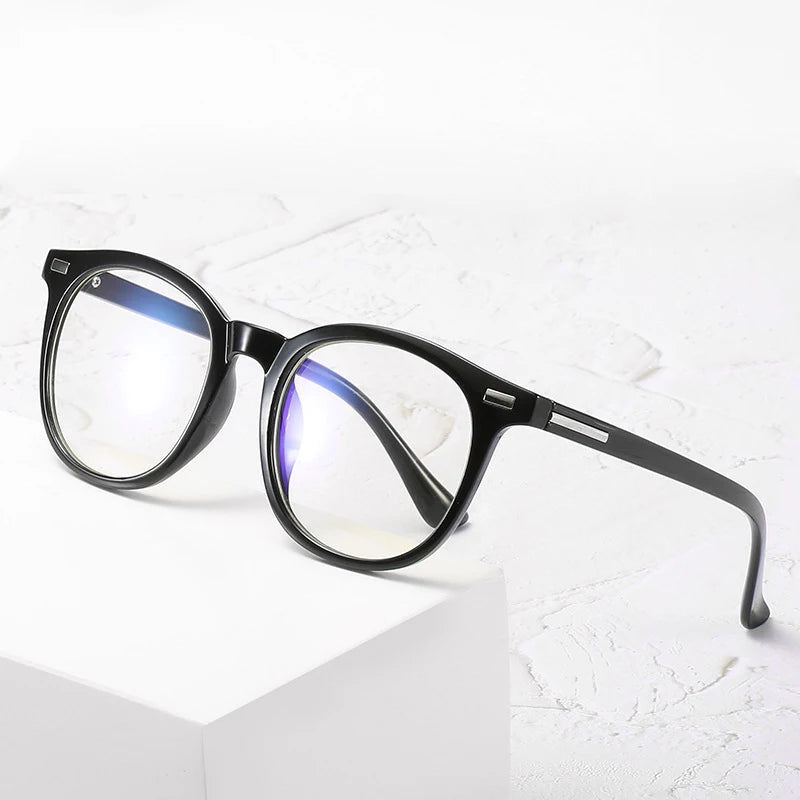 2025 Qsky Women Black Round square Eye Glasses Frame Anti Blue Light Spectacle Frames PC Cheap Optical Eyeglasses Frames