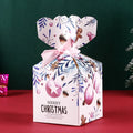 Wreath Pattern Cardstock Boxes Green Red Accents White Paper Christmas Dessert Table Decoration