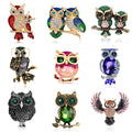 Wholesale Cute 18K Owl Brooch Pin Enamel Austrian Crystal Rhinestone Animal Brooch for Women Luxury Designs Brooches