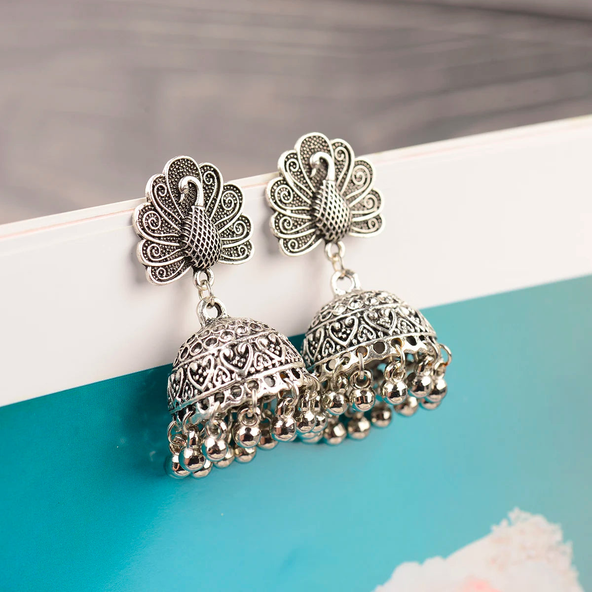 Antique Boho India Ethnic Jhumka Dangle Drop Earrings for Women Bird Shape Tassel Female Earrings Hanging Jewelry