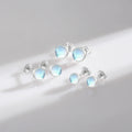 925 Sterling Silver Platinum Plated Charm Ear Studs for Women Fine Jewelry Round Exquisite Moonstone 4 5 6 MM Stud Earrings