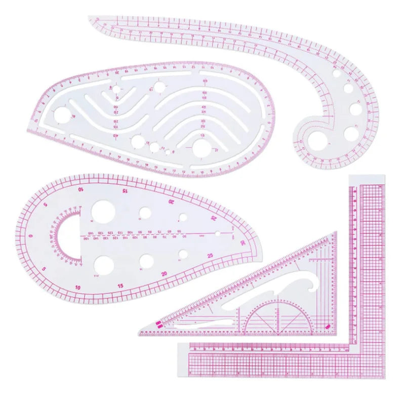 Sewing Rulers Patterns Tailor Scale Quilt Plastic Ruler Sets
