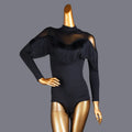 New High-neck Latin Dance Dress Adult Cha-cha Top Modern Black Training