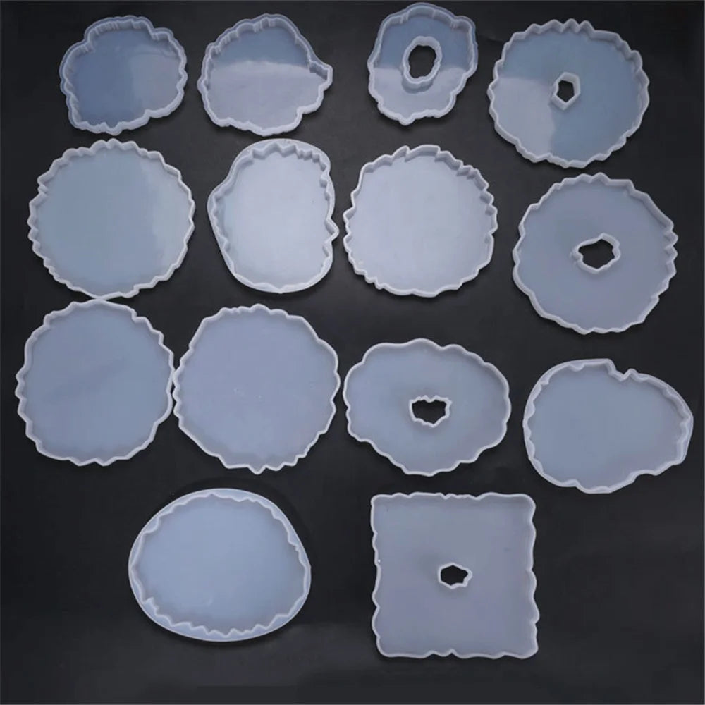 AK Irregular Geode Coaster Epoxy Resin Silicone Mold for DIY Resin Craft Decorating Plate Handicraft Tools