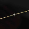 Genuine Solid Gold Au750 14kt 10k Minimalist Solitaire Princess & Kite Lab Grown Diamond Thin Link Charm Bracelet