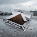 Heavy Duty Waterproof 12x25 Feet 10Mil Multipurpose Poly Tarp Cover with Metal Grommets and Reinforced Edges Silver/Brown Tarp
