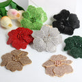 3D Diamond Cloth Patch with Flower Pattern Non-Woven Glass Fabric with Rhinestones for Clothing Shoe Bag Repair