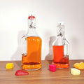 Hot Sale 200ml 350ml Recycled Clear Swing Top Glass Soft Drink Bottle With Stopper With Handle
