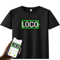 App Control LED Luminous Clothes Night Club Cool 100% Cotton Men's LED Custom T-shirt with Detachable LED Display Screen
