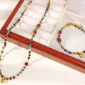 Shescity Trendy Fashionable Bohemia Style Designer Necklace Bracelet Turquoise Elegant Jewelry Set Gifts for Women