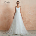 Ruolai ASA31370 V Neck Beading Sequined Bridal Dress Lace Appliqued Cheap Wedding Dress Bridal Gowns MegaBDM