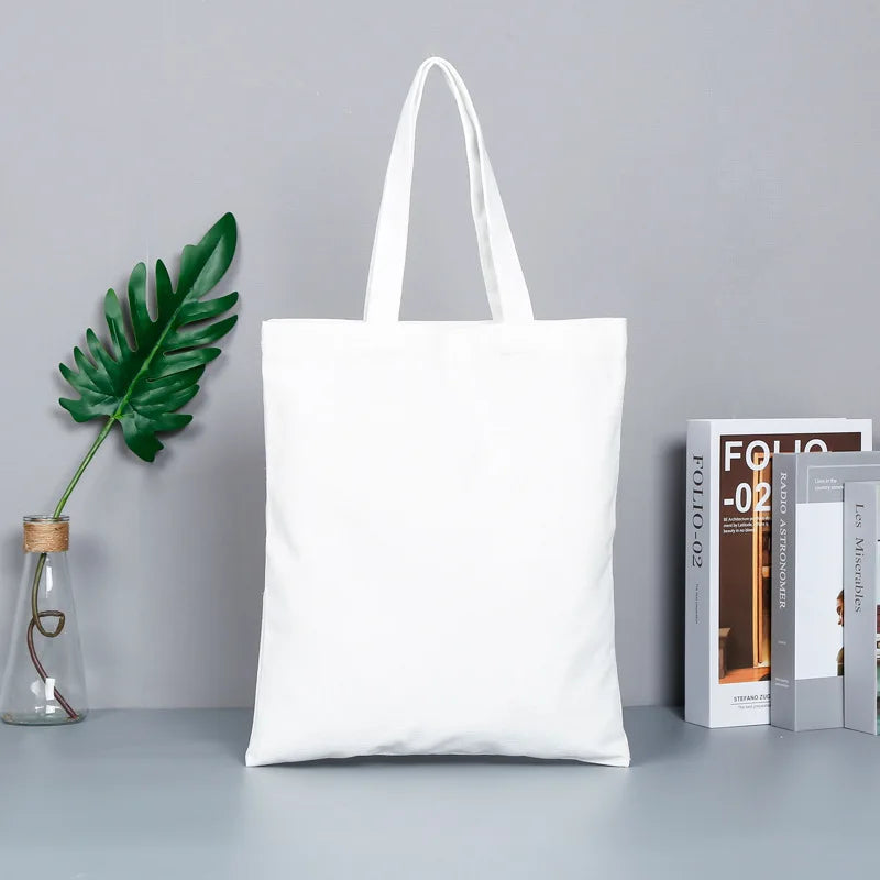 Eco Friendly  Organic Cotton Shopping Bag with Custom Printed Logo Cotton Canvas Tote Bags Storage Tote Bag Cotton