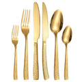 Hot Sell Gold Cutlery Set Stainless Steel Stone Handle Fork Knife Spoon Silverware Gold Wedding Flatware Set