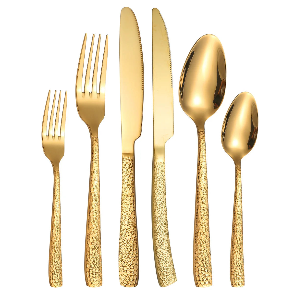 Hot Sell Gold Cutlery Set Stainless Steel Stone Handle Fork Knife Spoon Silverware Gold Wedding Flatware Set