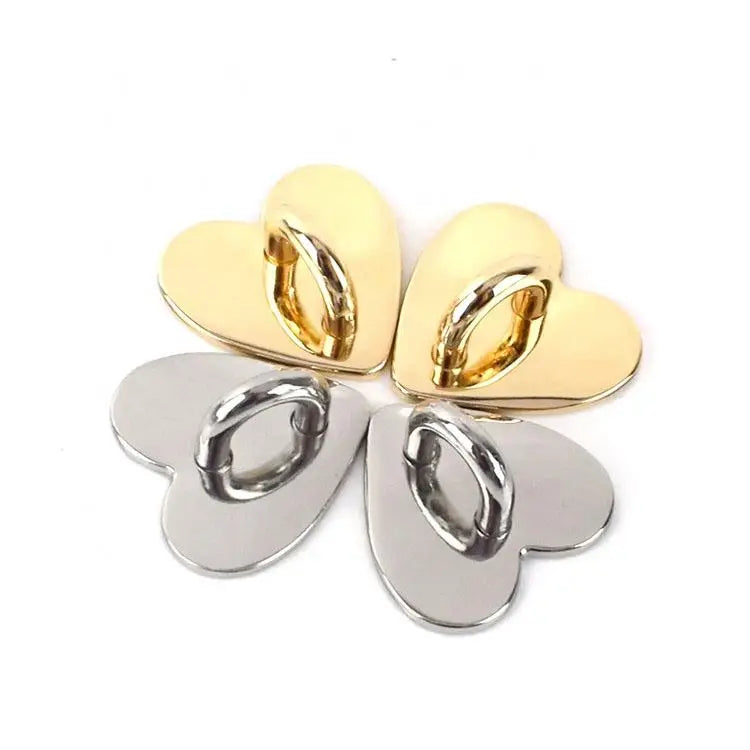 LILONG 21mm and 25mm Love Shaped Arch Bridge Buckle Alloy Ring Buckle Hardware DIY Mobile Phone Case Heart Clip Connector Hook