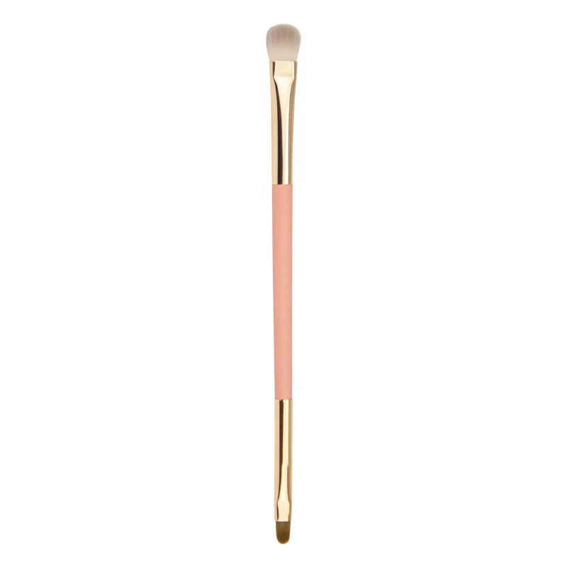 Private Label Professional Synthetic Hair Wooden Handle Double End Eyebrow and Eyeliner Brush