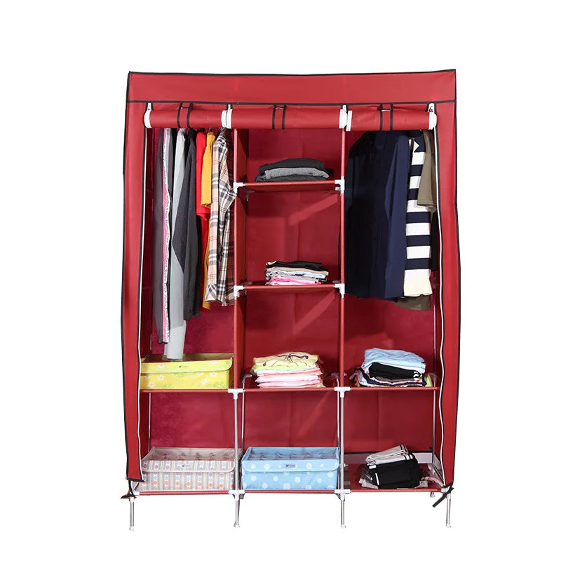 Multifunctional Wholesale Eco-friendly Modern Design Folding Wardrobe Leather Doors Non-woven Large Capacity Home Furniture