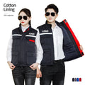 Unisex Reflective Puffer Sleeveless Jacket Winter Multi Pocket Working Vest Custom logo