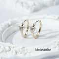 Wholesale Starsgem Luxury Engagement Earrings 5*5mm Heart Shape 9k 10k 14K 18K  Gold Lab Gemstones and Moissanite Hoop Earring