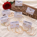 VKME Crystal Flower Earrings Gold Large circle Hoop Earrings Set Women Jewelry