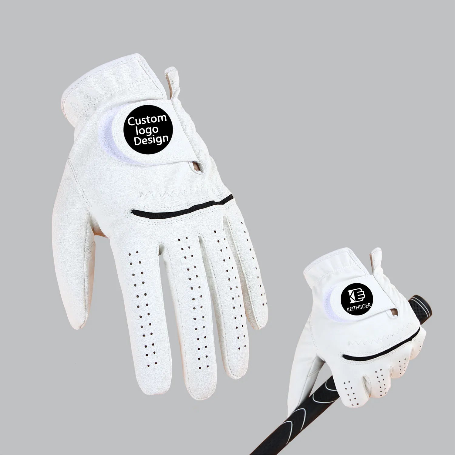 Men's Custom Logo Breathable PU Leather Golf Gloves for Left Hand New Adult Sports Accessory