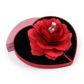 Heart-Shaped Rotating Rose Ring Box High-End Velvet Jewelry Box Adjustable Creative Gift Box for Valentine's Day