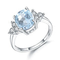 F0066 Abiding Natural Topaz Gemstone Wedding Engagement Rings Fashion 925 Sterling Silver Jewelry Ring