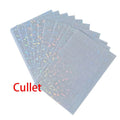 Holographic Cold Laminate Overlay Film Holographic Color Laminating Film Transparent Broken Glass Waterproof A4 OPP Soft 50pcs
