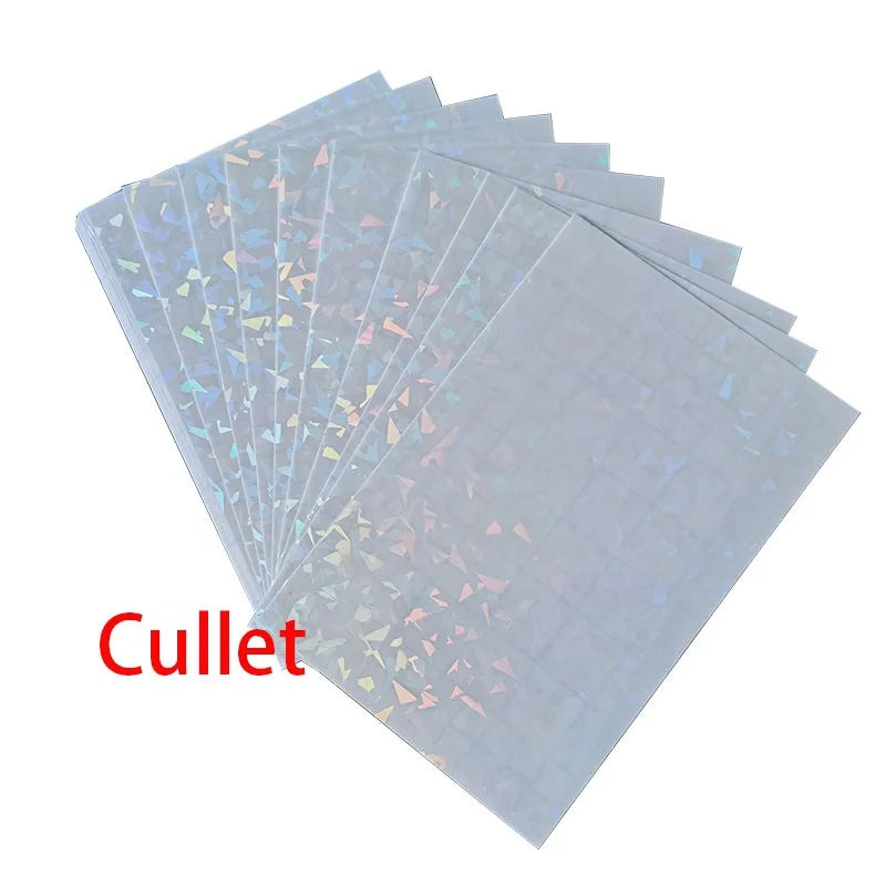 Holographic Cold Laminate Overlay Film Holographic Color Laminating Film Transparent Broken Glass Waterproof A4 OPP Soft 50pcs