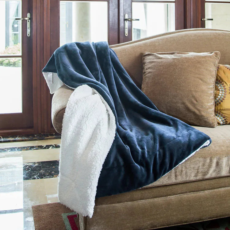 Wholesale Thick Warm Throw Blanket for Sofa Double Layers Winter Fleece Bedding Blankets Soft Custom Sherpa Blankets Home Use