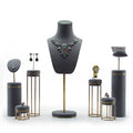 Digu Jewelry Rack Metal Microfiber Jewelry Portrait Neck Display Props Necklace Display Mannequin Display Set for Shop Window