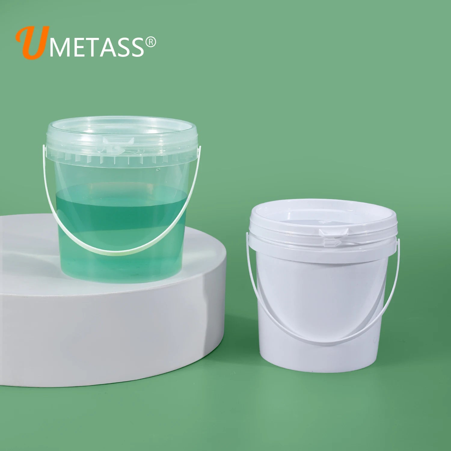 UMETASS Various Volume Plastic Empty Bucket Paint Coatings Chemical Adhesives Containers With Carry Handle
