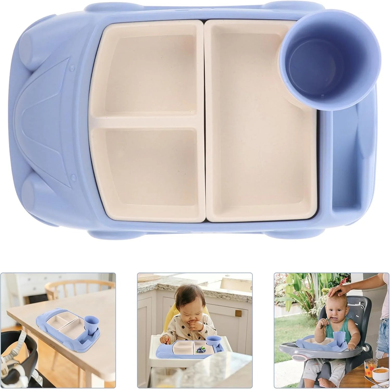 Cartoon Car Children's Tableware Five Piece Set Portable Anti Fall Plates Chopsticks Forks Spoons Cups Set