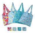 Custom Reusable Recycled Polyester Foldaway Pouch Grocery Shopping Trolley Tote Bags Rpet Foldable Bags