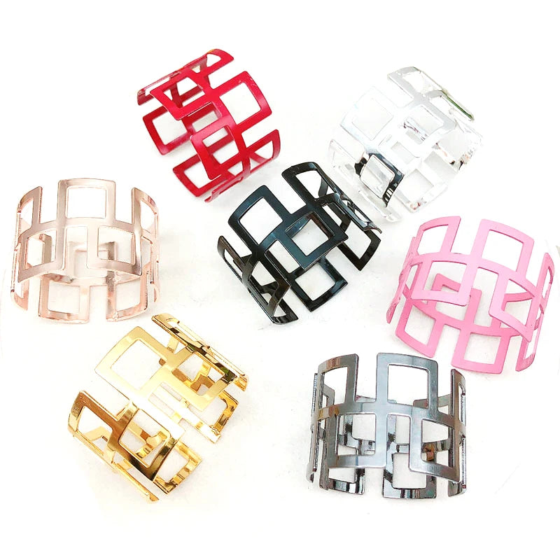Luxury Great Wall Napkin Rings Simple Hollow Metal Design Sustainable and Stocked for Wedding Parties for Table Decor