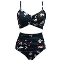 DGLT-19097 Women's Push up 2 Piece Set High Waist Floral Print Bikini Swimwear