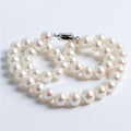 Wholesale Hot Sale 3A 8mm Natural Freshwater Pearl Necklace 925 Sterling Silver Clasp White Round Beads for Women Jewelry