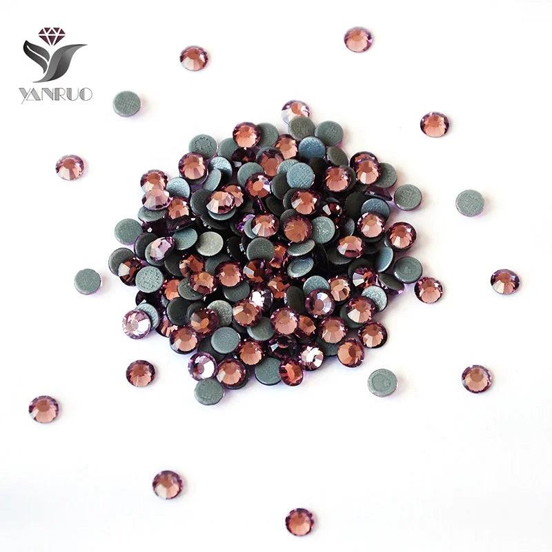 Fashion Design Lt.Amethyst Glass  Flat Back Stones Strass and Crystals Thermo Rhinestones