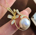 P1355 11-12mm DIY Natural  Freshwater Pearl Charm Pendant Necklace Accessory 925 Sterling Silver Jewelry for Women Without Chain