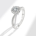 Platinum Plated Imitation Moissanite Diamond Ring 1 Carat Twist Arm Ring for Women Zircon Shiny Wedding Ring for Women
