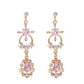 2021 New Design 18k Gold Plated Long Hanging Earrings Zircon Stone Earrings for Women