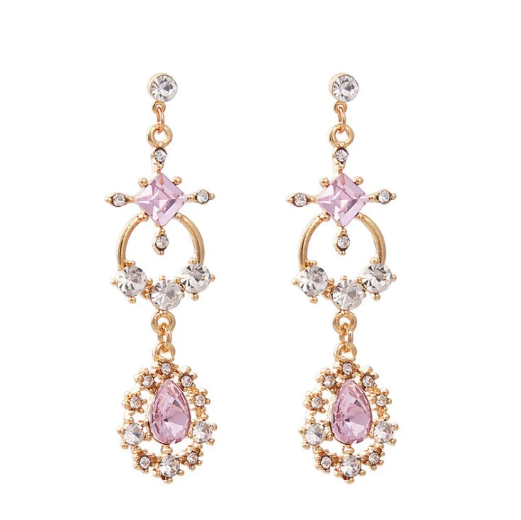 2021 New Design 18k Gold Plated Long Hanging Earrings Zircon Stone Earrings for Women