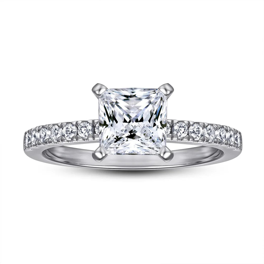 Wholesale  VVS GRA Certified Diamond Elongated Cushion Cut Moissanite  925 Sterling Silver Women Engagement Luxury Jewelry Ring