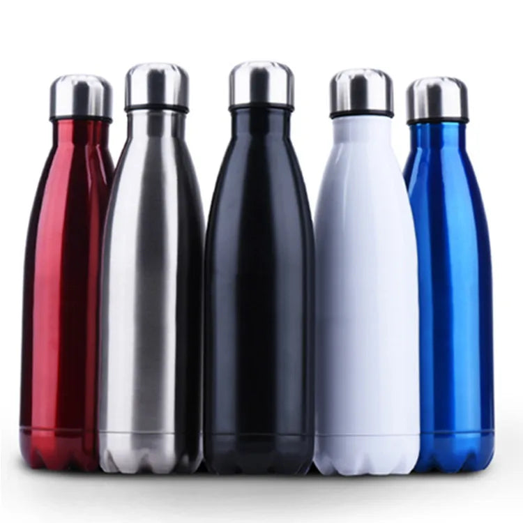 Gym Run Sport 500ml 18/8 Stainless Steel Double Wall Vacuum Insulated Water Bottle for Outdoor Hiking & Back to School