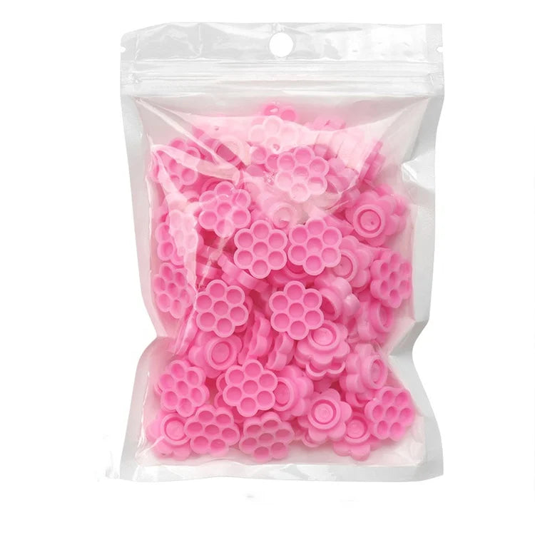 Disposable Holder Sticker Glue Adhesive Pallet for Eyelash Extension Makeup Tools Plastic Flower Eyelash