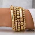 Exaggerated Punk Big Ball Chain Bracelets Women Vintage Chunky Round Beads Elastic Bangle Grunge Couple Jewelry Steampunk Men